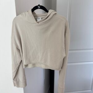 Nike Beige Cropped Hoodie